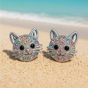 Sparkle Kitty Cat Earrings